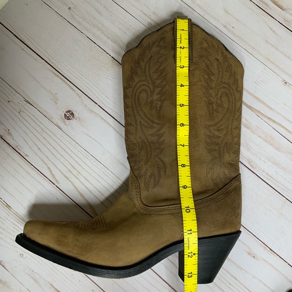 Masterson Suede Womens Cowboy Boot Mid Calf Stitched Detail Leather Size 7 - Picture 9 of 11